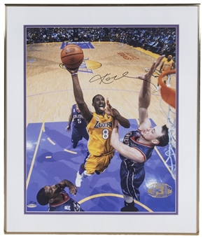 2002 Kobe Bryant Signed and Framed 16 x 20" Photo From The 2002 NBA Finals (#24/50) Framed to 20x24" (UDA) 